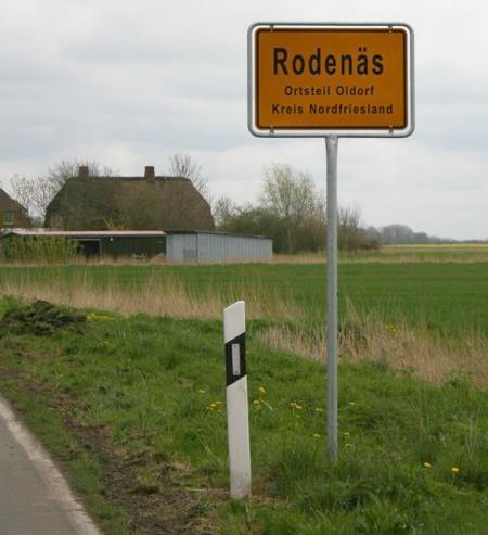 theoretisch das Ortsschild von Rodenäs